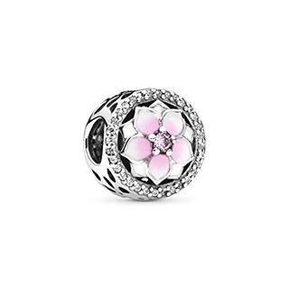 Pandora Moments Rosafarbene Magnolienblüte Charm Sterling Silber