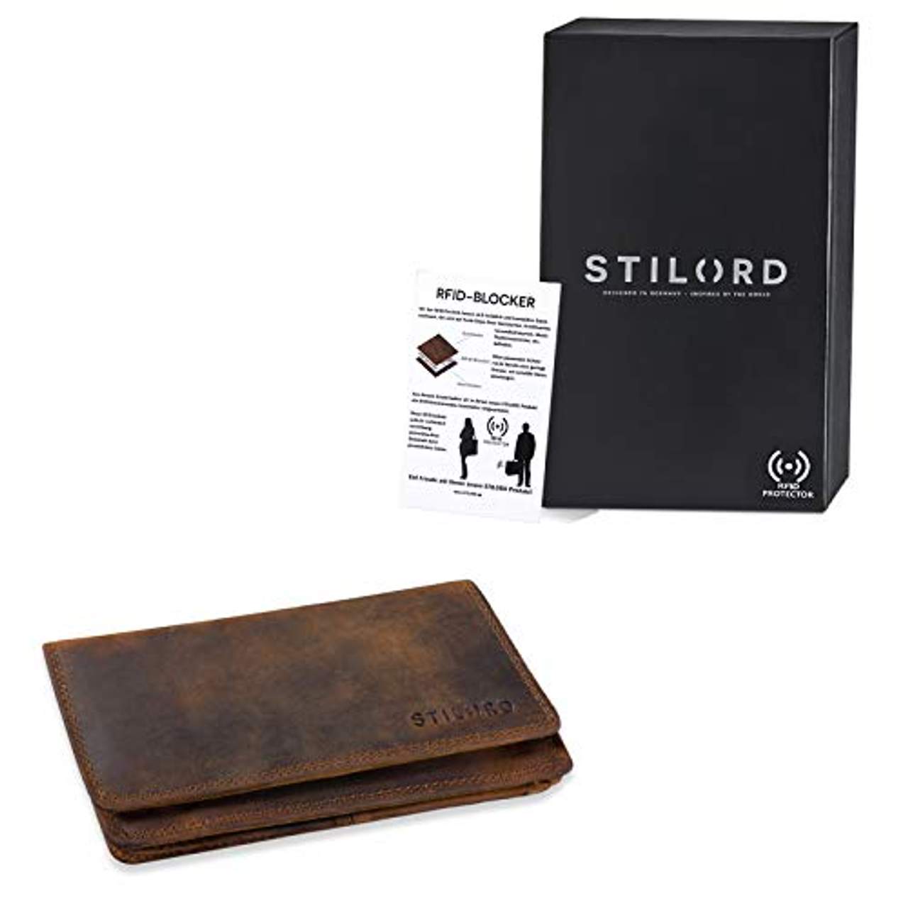 STILORD 'Lotta' Leder Geldbörse Frauen Rfid und NFC Schutz Vintage