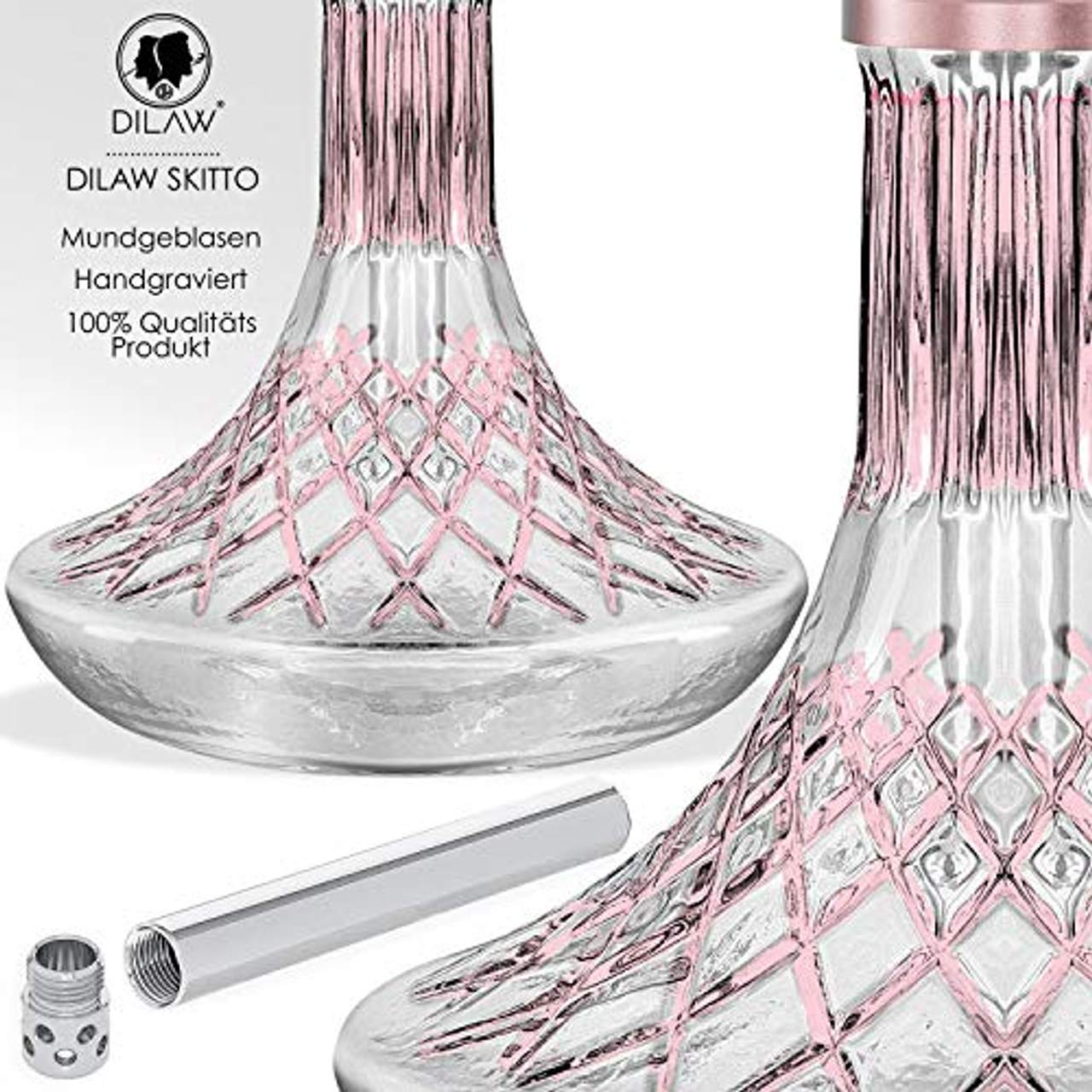 DILAW Skitto X Shisha Set Hookah Aluminium Alu 85cm Wasserpfeife Glaskopf