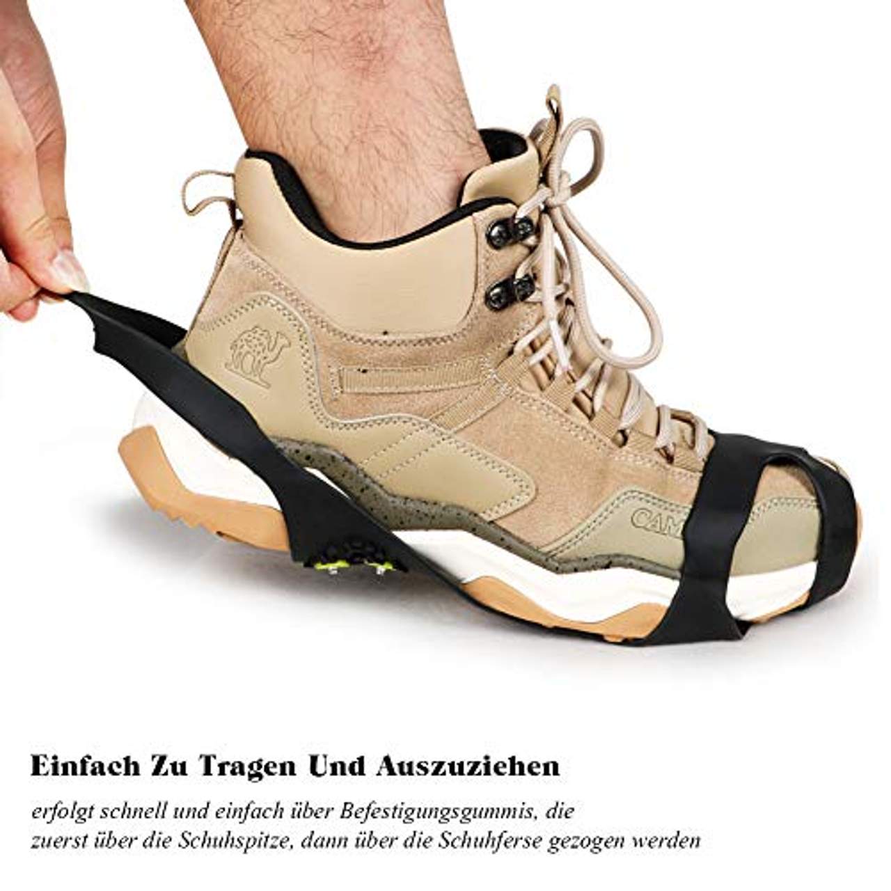 Fengzio Schuhspikes mit Extra10 Spikes Schuhkrallen für Schuhe im Winter Outdoor Anti