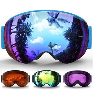 OTG UV-Schutz Anti Fog Verbesserte Belüftung für Skifahren Snowboarden Skibrille eDriveTech Ski Snowboard Brille Brillenträger Schneebrille Snowboardbrille Verspiegelt- Für Skibrillen Damen Herren 