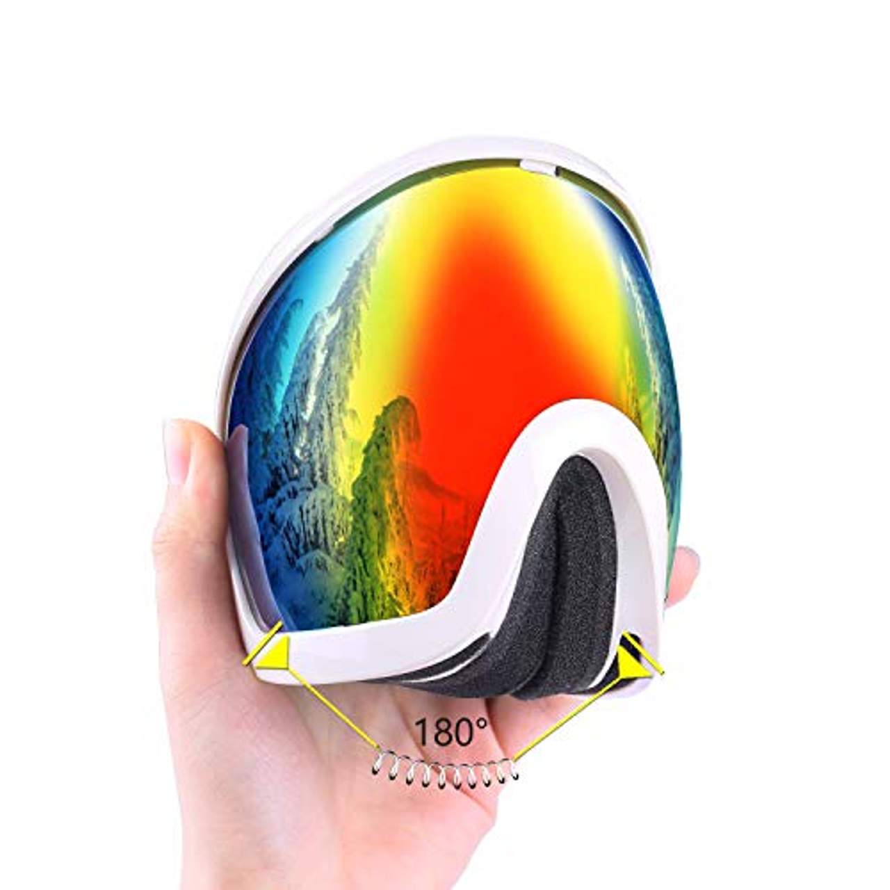 BFULL Skibrille Für Damen und Herren Kids Brillenträger Skibrille 100% OTG UV400 Anti-Fog