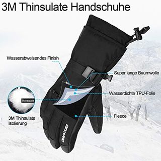 Yobenki Skihandschuhe Winter Handschuhe Warm 3M Thinsulate Snowboard Handschuhe 