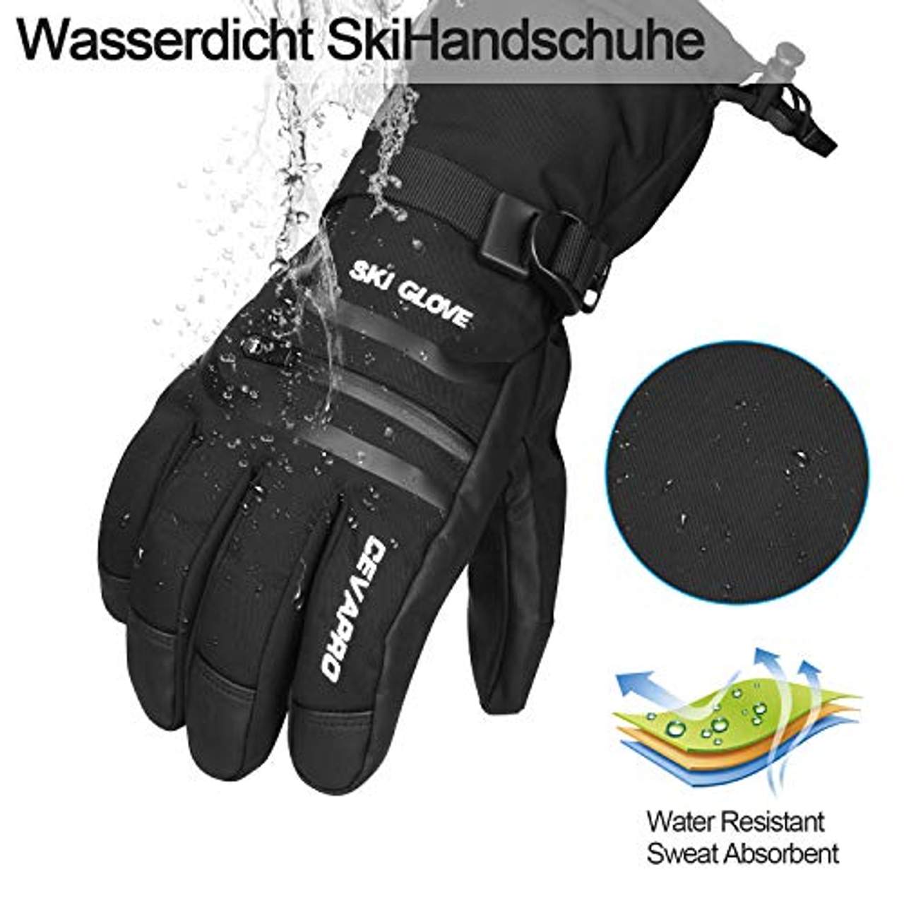 Yobenki Skihandschuhe Winter Handschuhe Warm 3M Thinsulate Snowboard