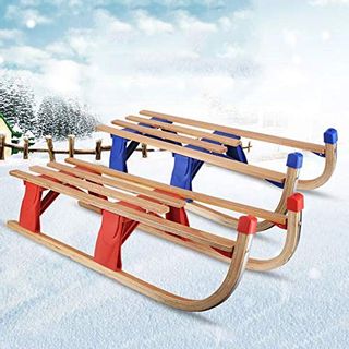SLHLAWWE Snow Sledge Faltbare Tragbare Schlitten Holzschlitten