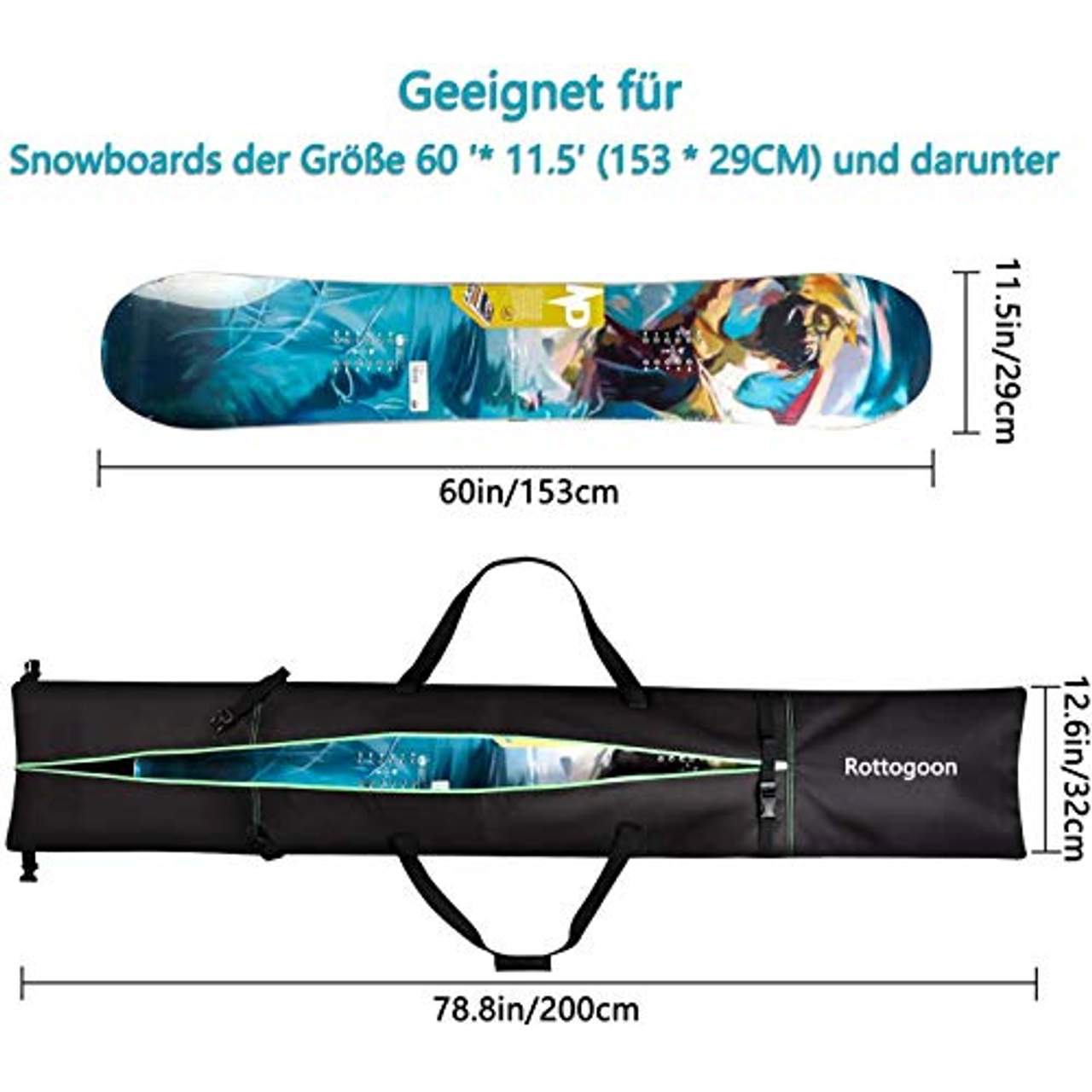Rottogoon Gepolsterte Skisack und Schuhtasche Combo-Skischuh-Reisetasche