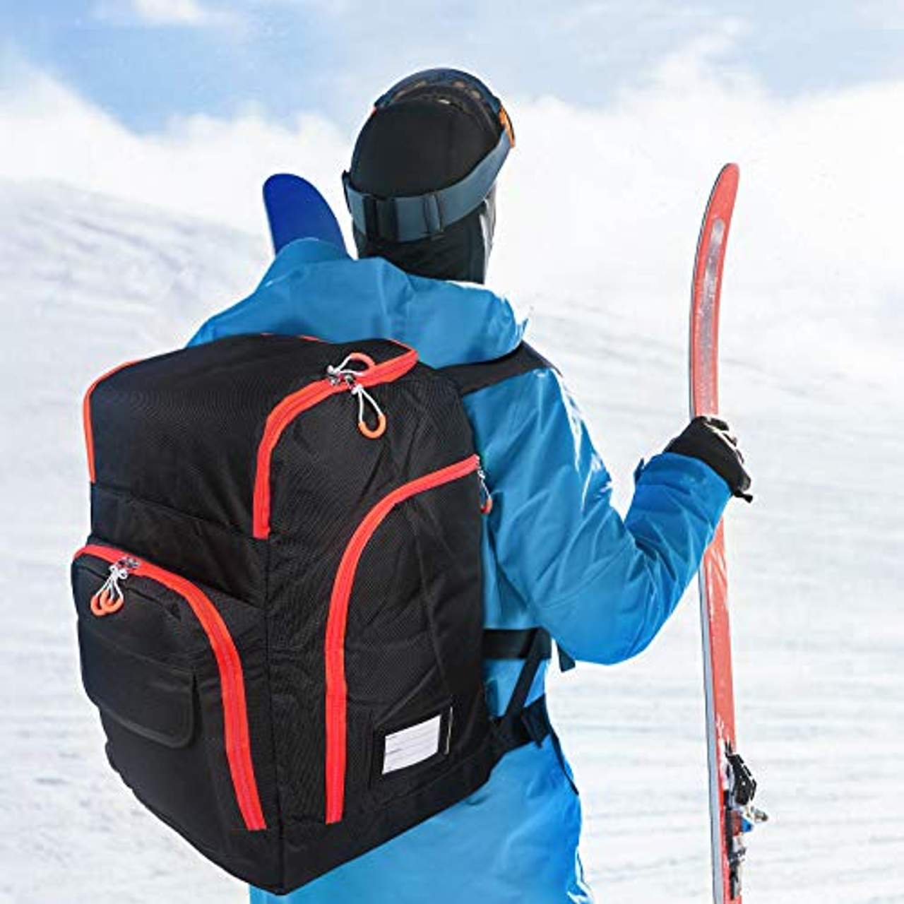 Zacro Skischuhtasche Skistiefeltasche mit helmfach und Rucksackgurten