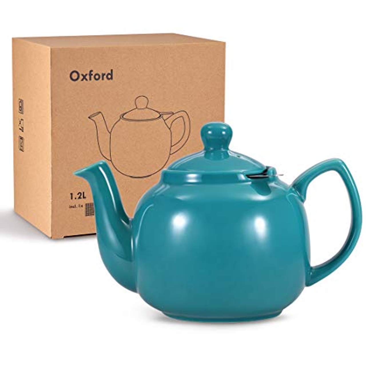 Urban Lifestyle Teekanne Teapot Klassisch Englische Form aus Keramik Oxford 1,2L