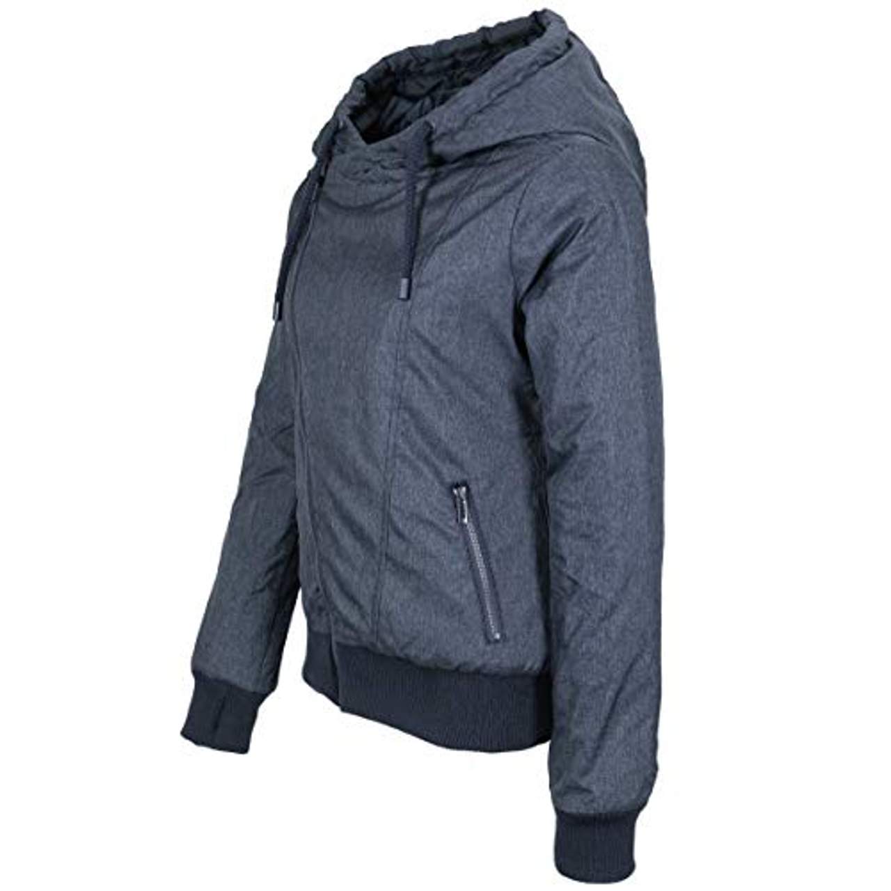 Sublevel Damen Winter-Jacke mit Kapuze warm gefüttert Blue L