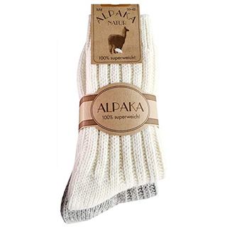 dunaro 2 Paar Alpaka Socken Wollsocken besonders kuschelig warm