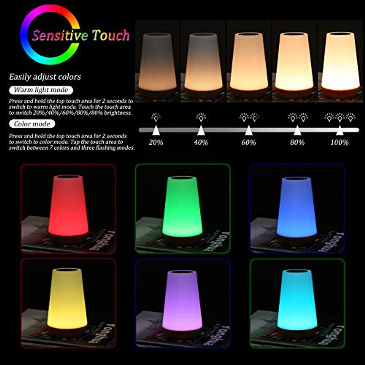 Zorara LED Nachttischlampe Zorara LED Nachtlicht Touch Dimmbar
