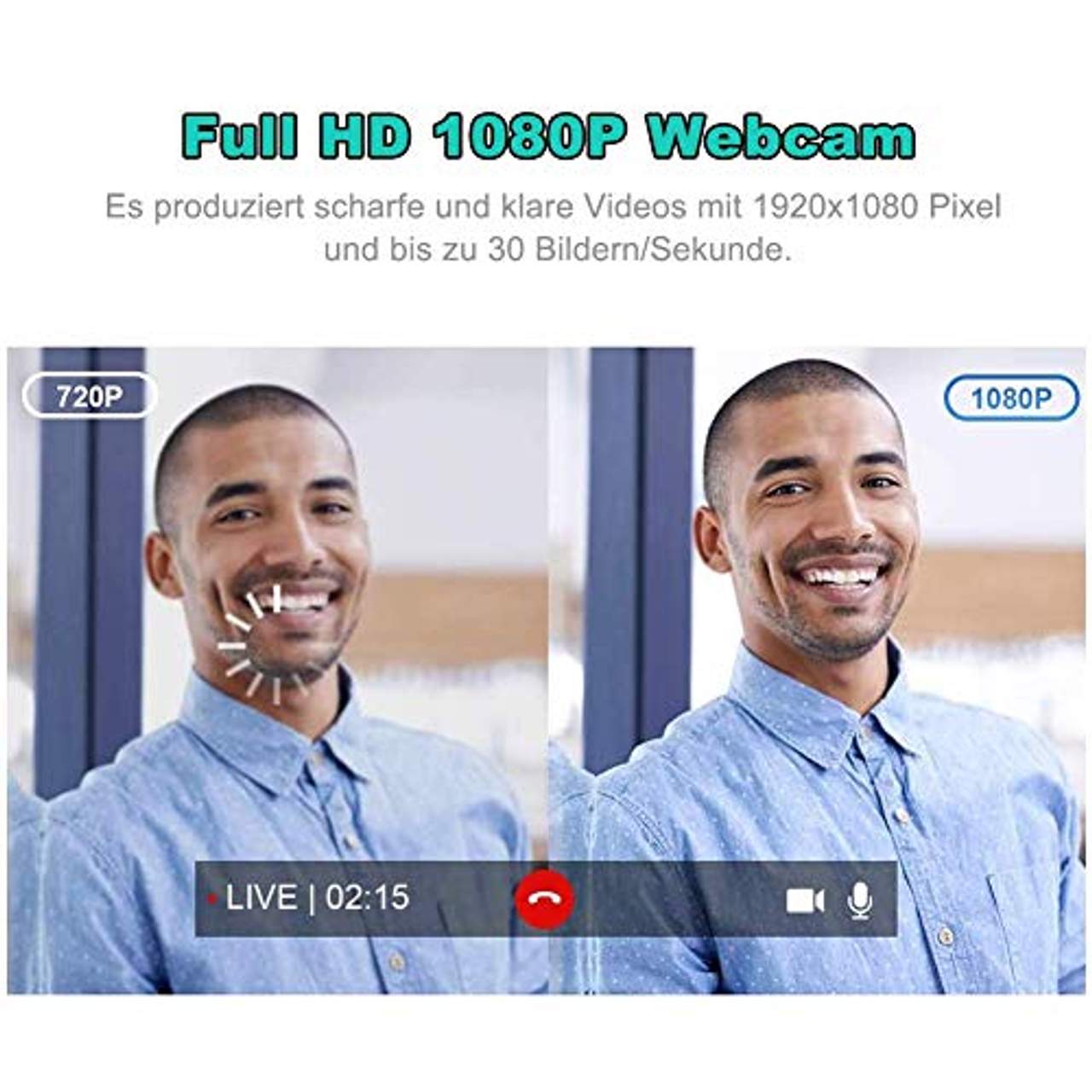 RLBUNZ 1080P Webcam mit Mikrofon