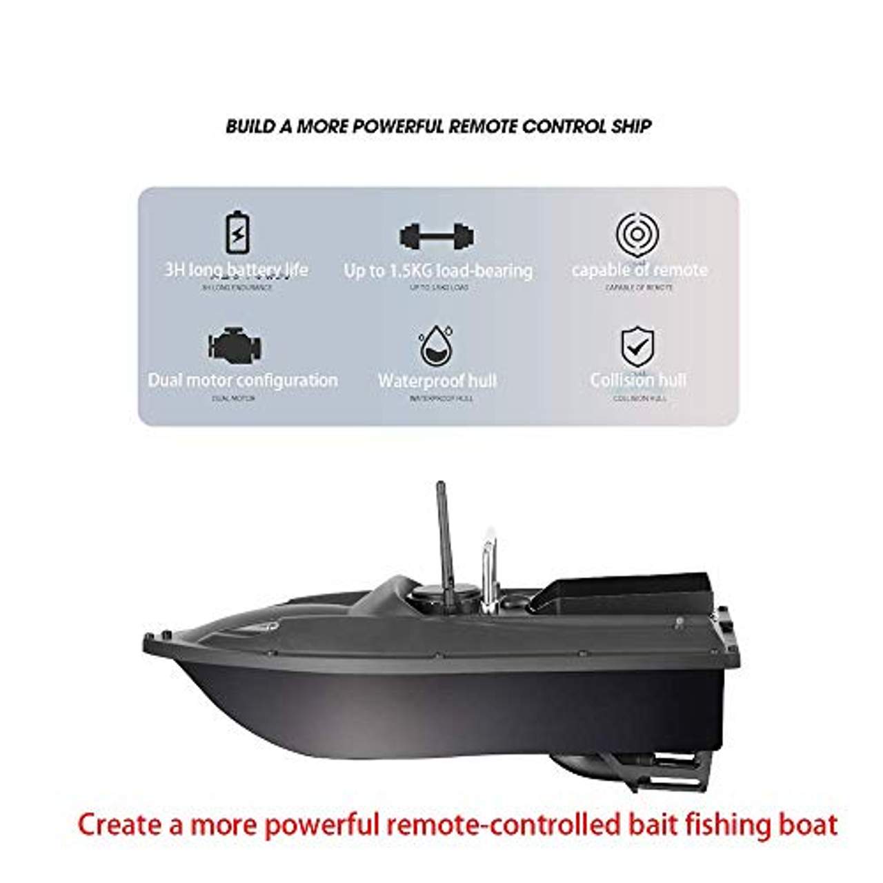 WWSHIP Intelligentes Fischköder-Boot 500M Fernfisch-Sucher-Schiffs-Große Kapazität
