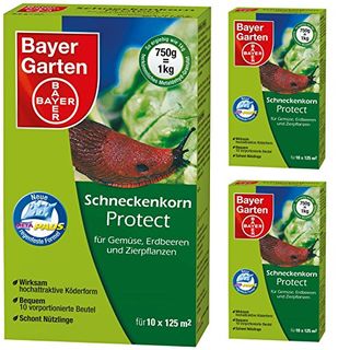 3 x 750 g Bayer Schneckenkorn Protect Schneckenmittel