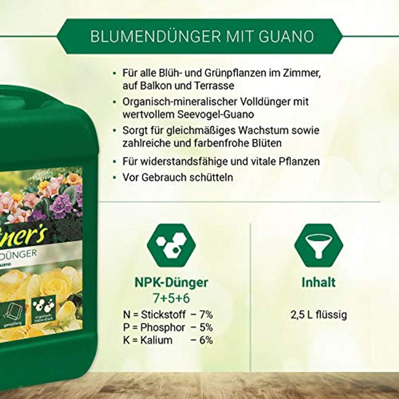 Gärtner’s Guanodünger 2,5 Liter I Blumendünger