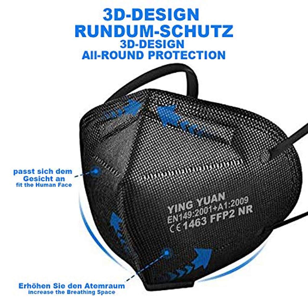 10 x FFP2 Schutz Maske Mundschutz Atemschutzmaske Zertifiziert