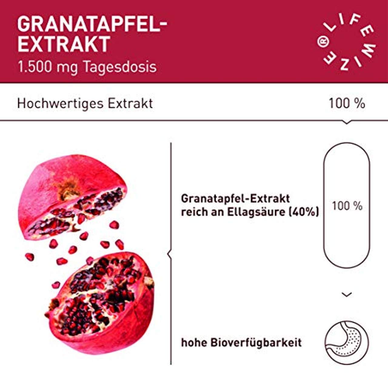 LifeWize Granatapfel Extrakt 40% Ellagsäure