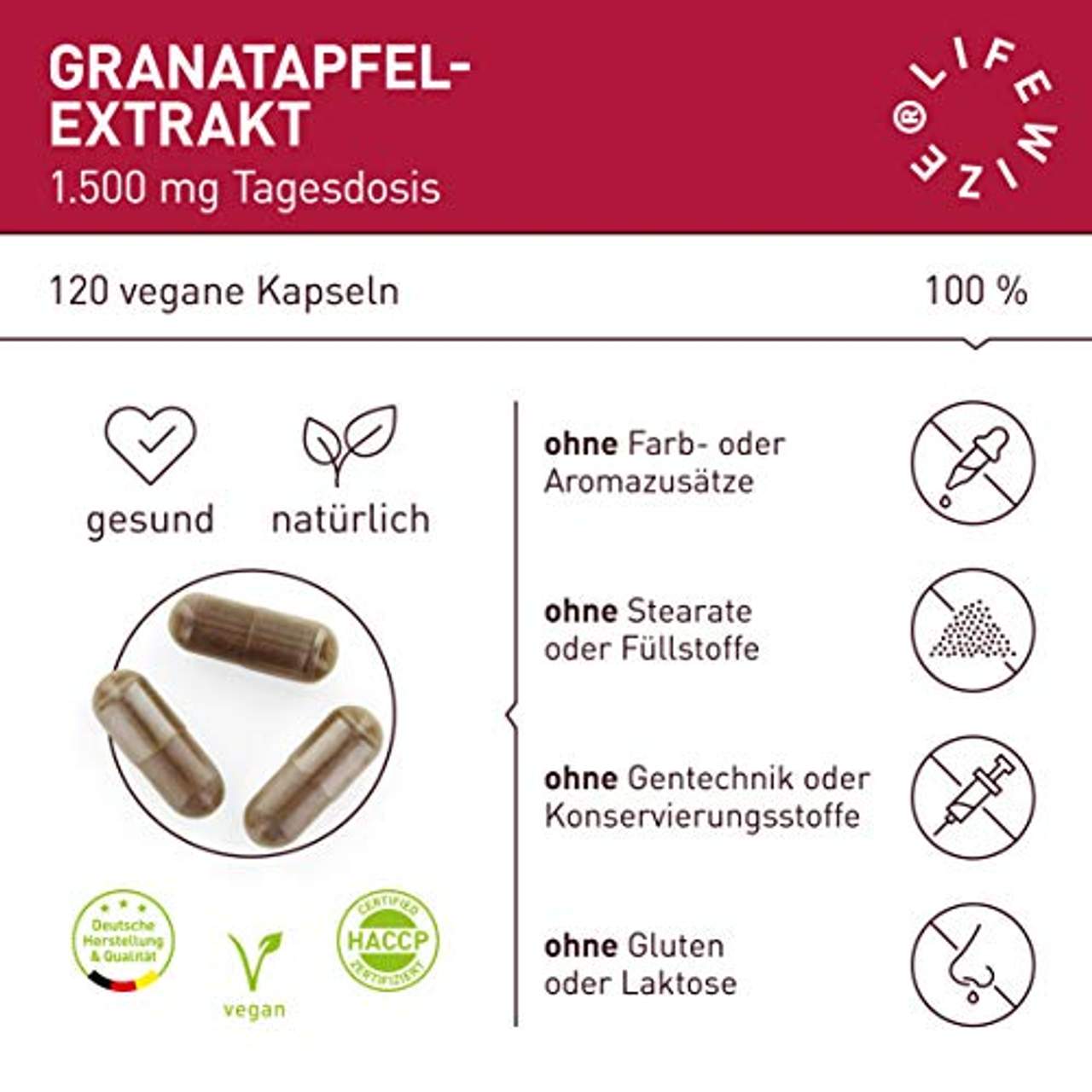 LifeWize Granatapfel Extrakt 40% Ellagsäure