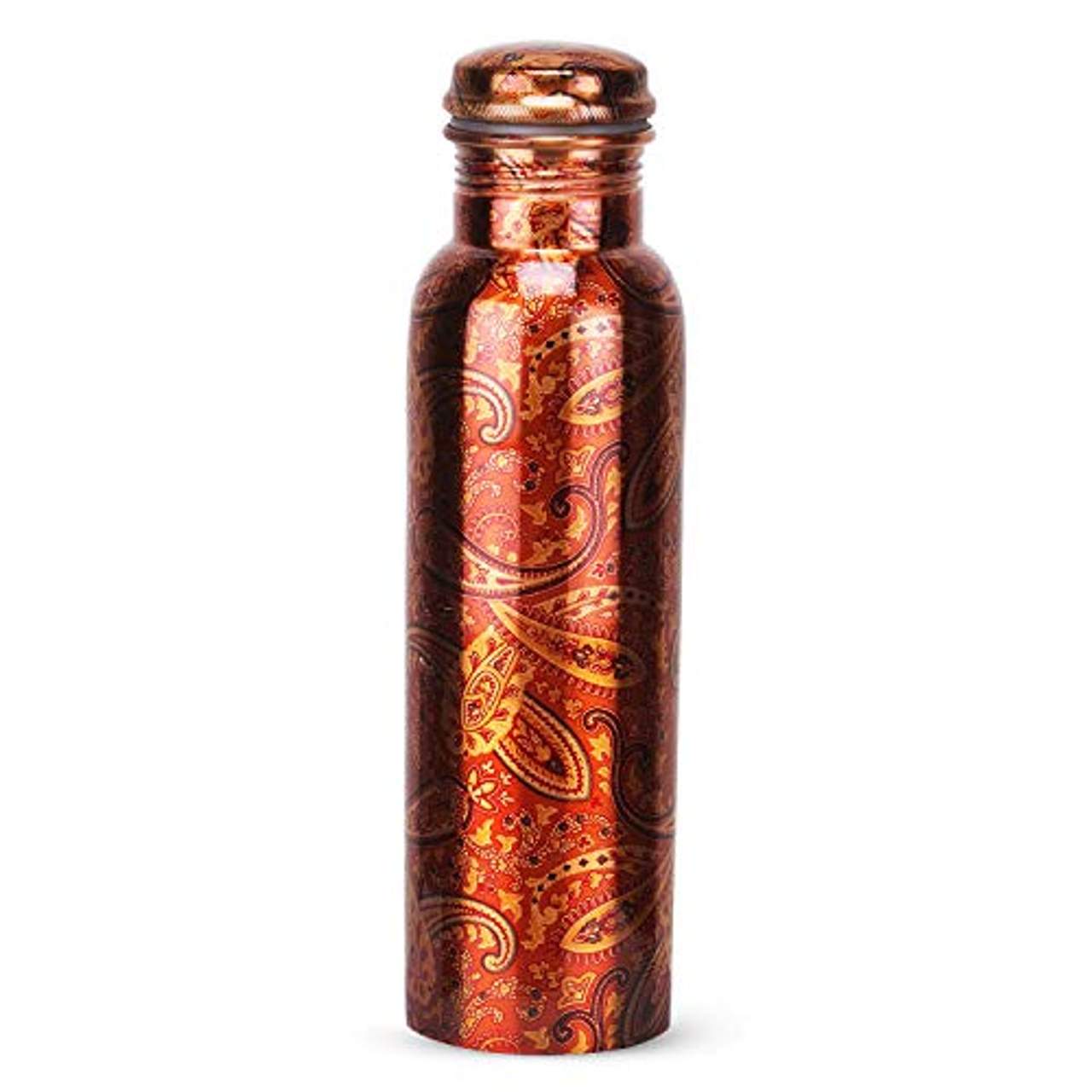 Zap Impex Travellers reines Kupfer Wasserflasche Rajasthani Design