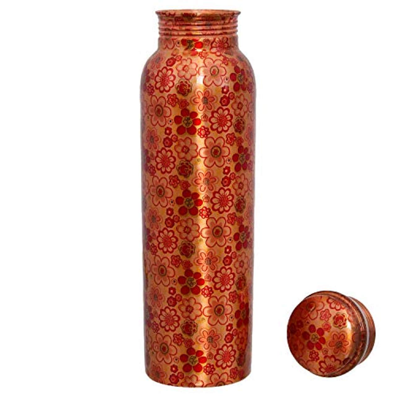 Zap Impex Travelers reines Kupferblumen-Design-Wasserflasche