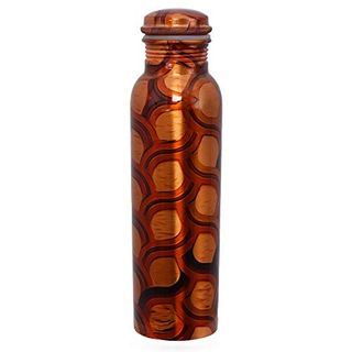 100% Kupfer Wasserflasche 1 Glas Matki Design Vintage Flasche Ayurveda Gesundhei 