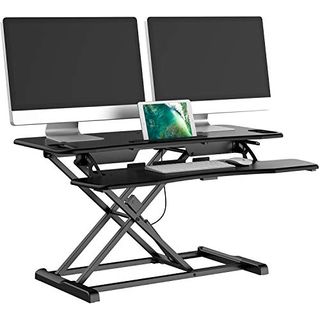 bonVIVO Sit-Stand Workstation Höhenverstellbarer Schreibtisch-Aufsatz