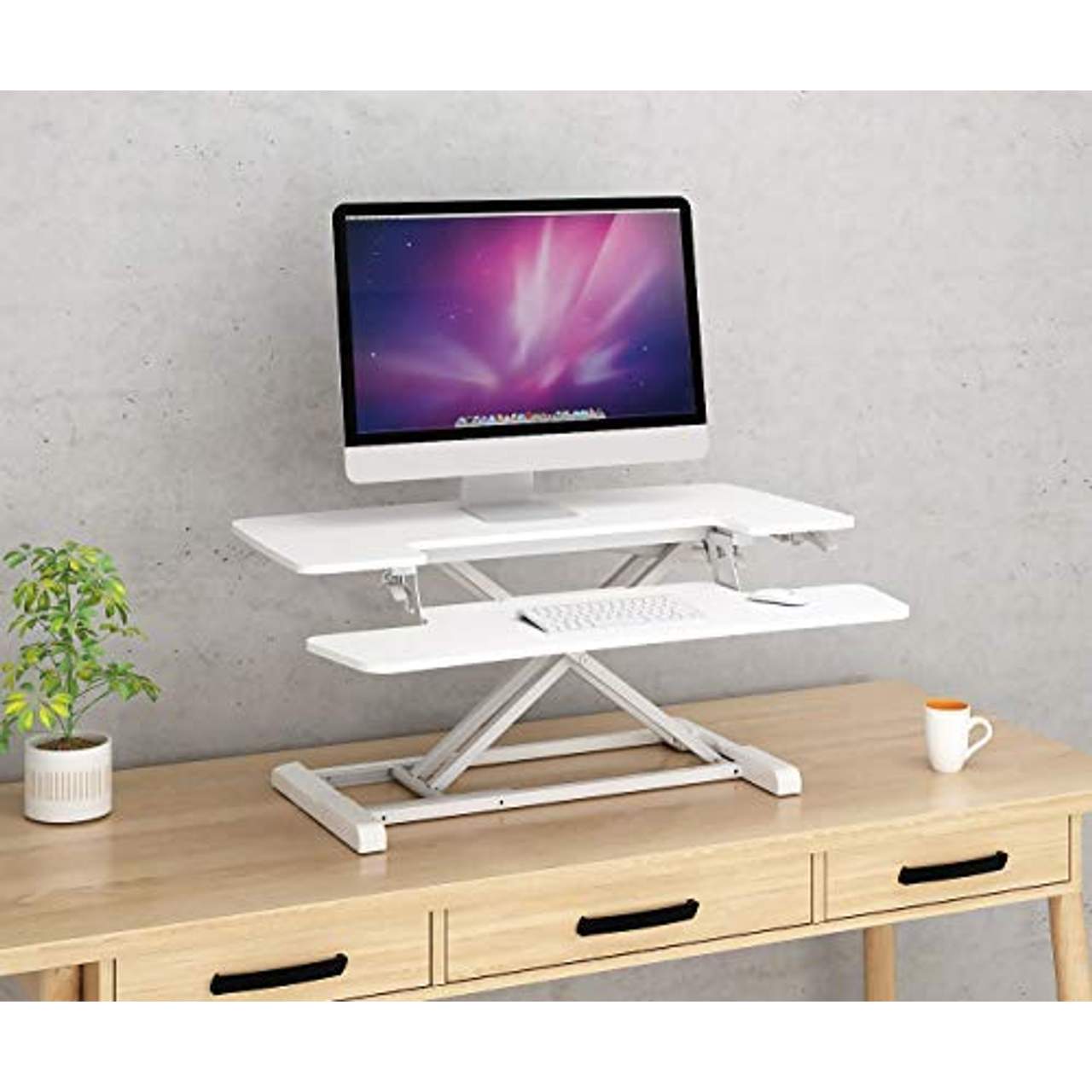 Flexispot Sit-Stand Workstation Sitz Steh Schreibtisch Stehpult