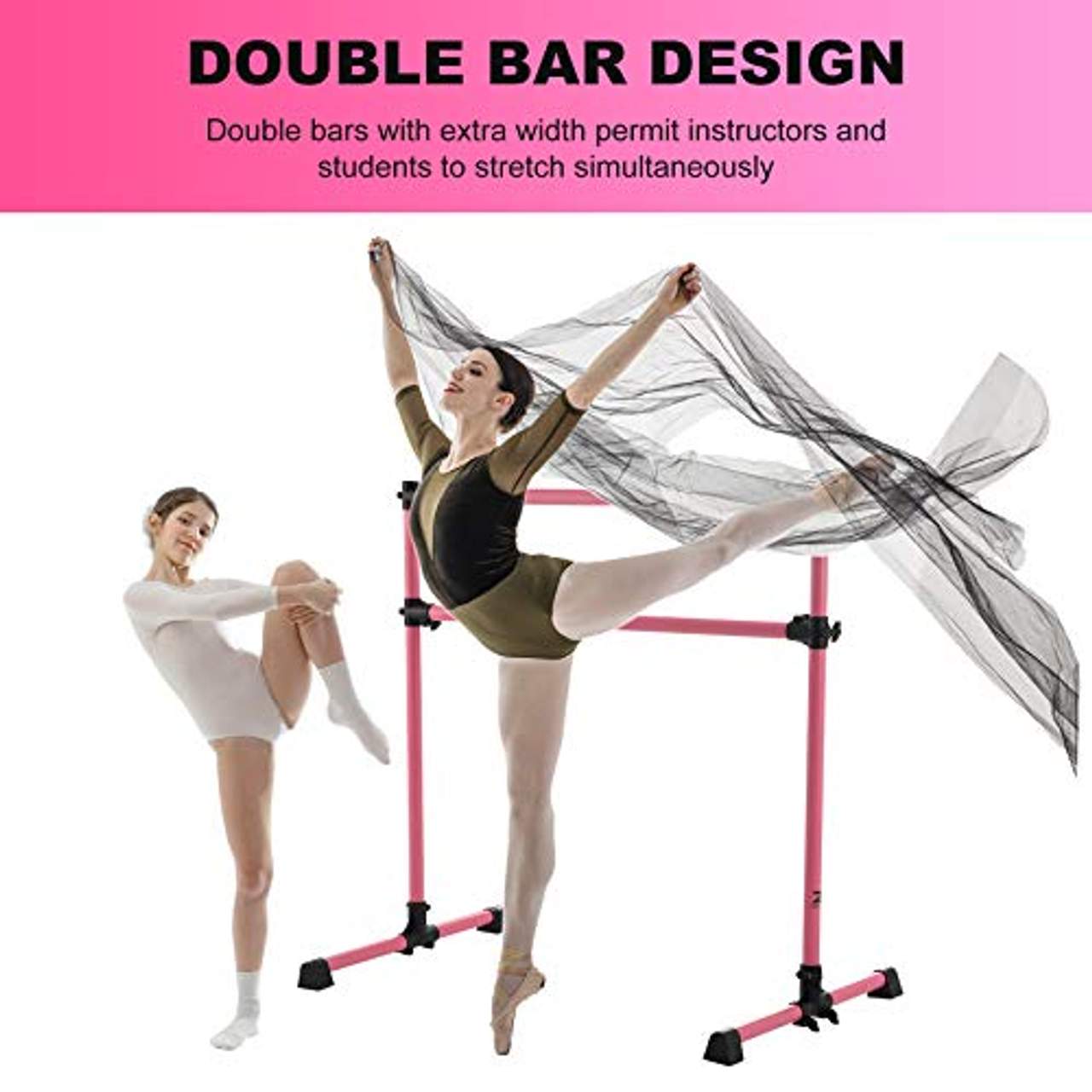 Z ZELUS Tragbare Barre Ballettstange 150 cm Ballet Bar Freistehend Stretch