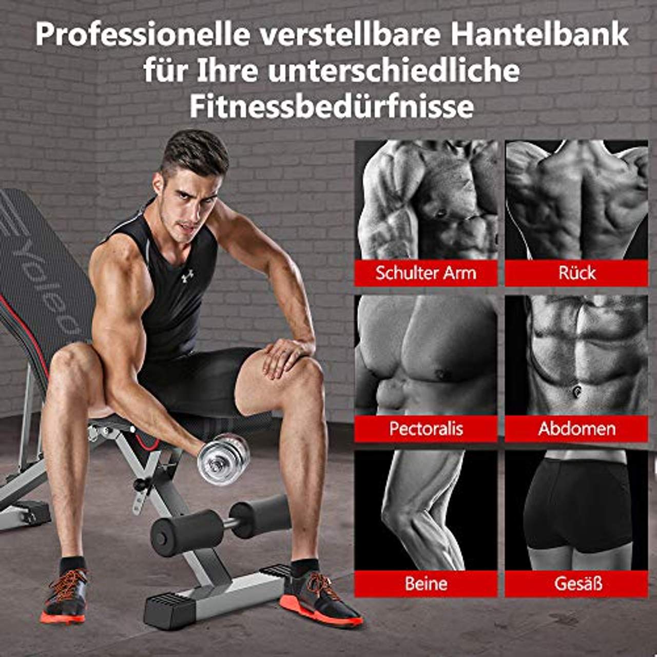 YOLEO Multifunktion Hantelbank klappbare Trainingsbank Fitnessbank