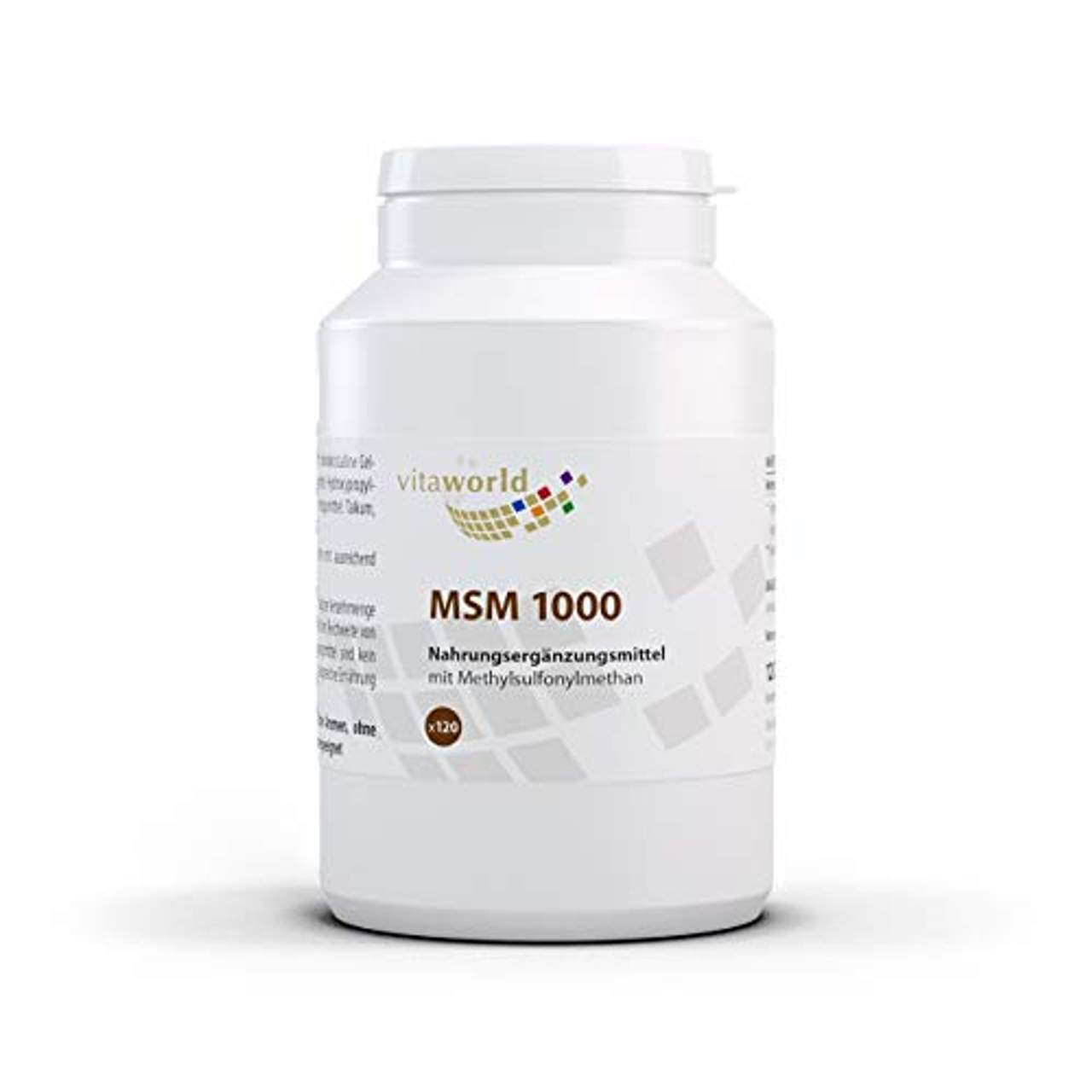 3er Pack Vita World MSM 1000 mg Hoch Dosiert 3 x 120 Tabletten Vegan
