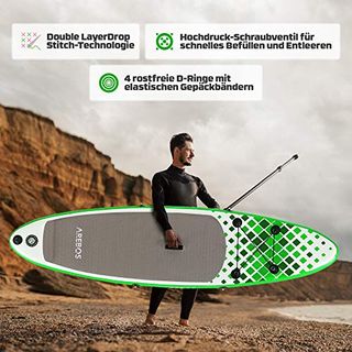 Arebos Stand Up Paddle SUP Board Paddling Double Layer aufblasbar Paddel 320cm 