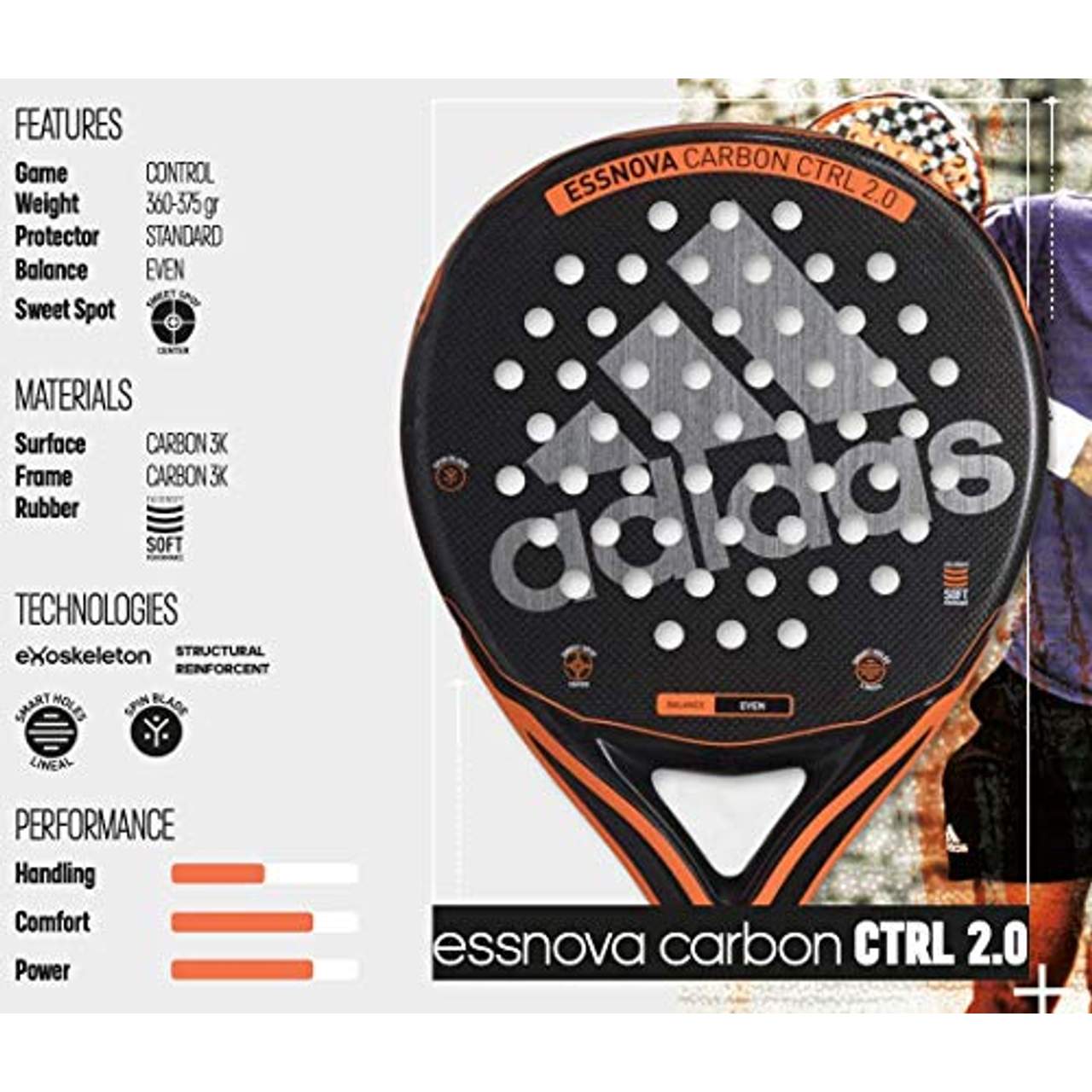 Adidas Padel Essnova Carbon Ctrl 2.0