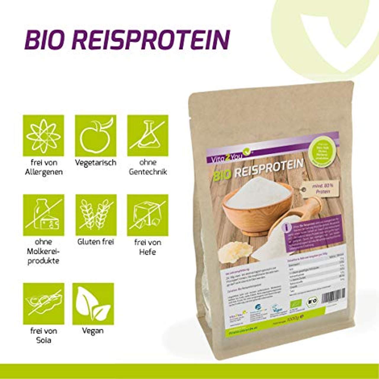 Bio Reisprotein 1kg im Zippbeutel
