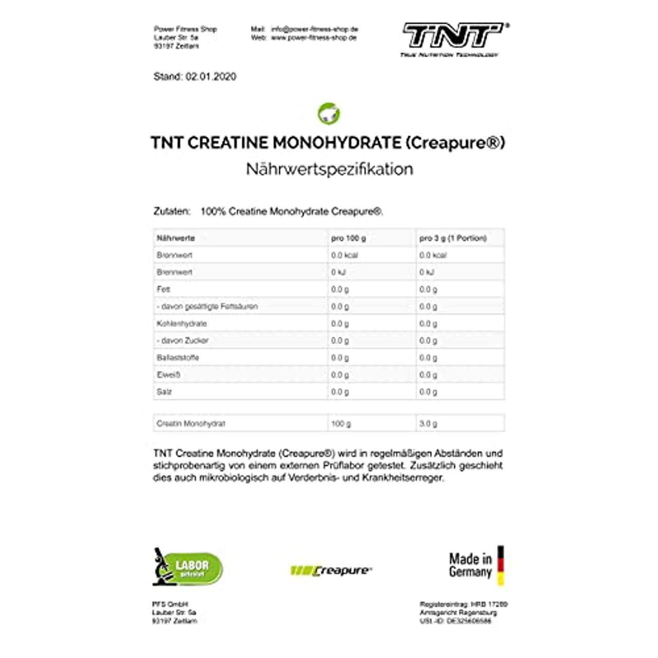 TNT 500g Creatin Monohydrat Pulver