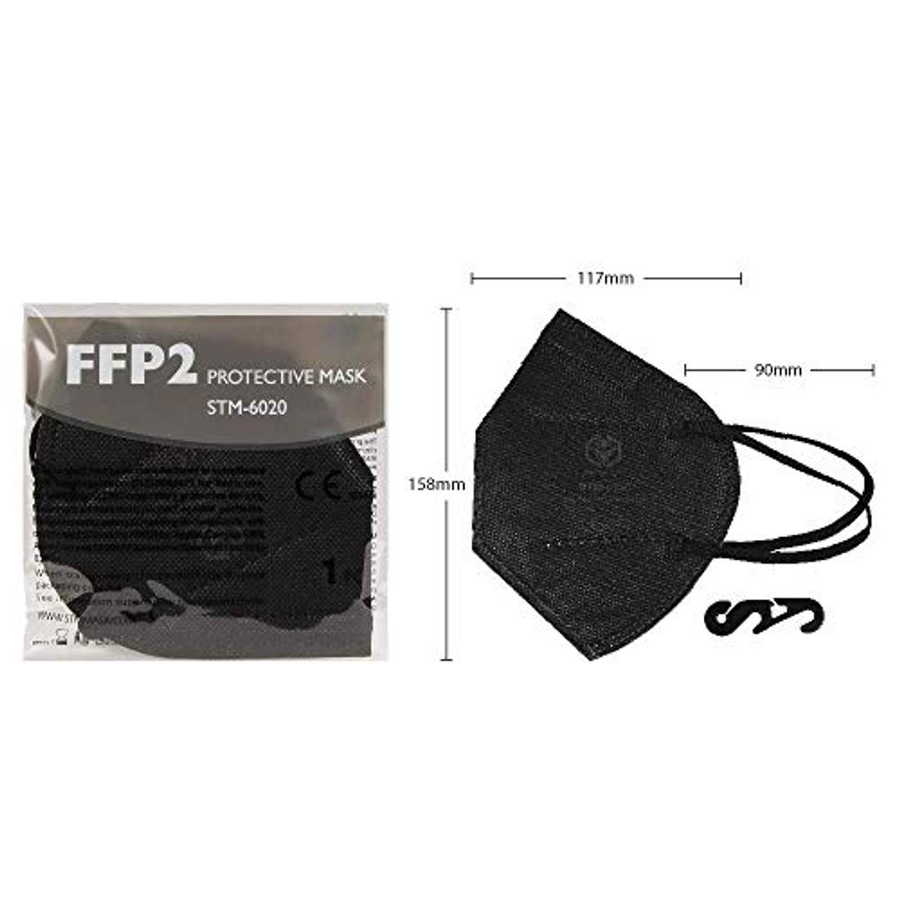 VeloVendo FFP2 Maske CE Zertifiziert Schwarz