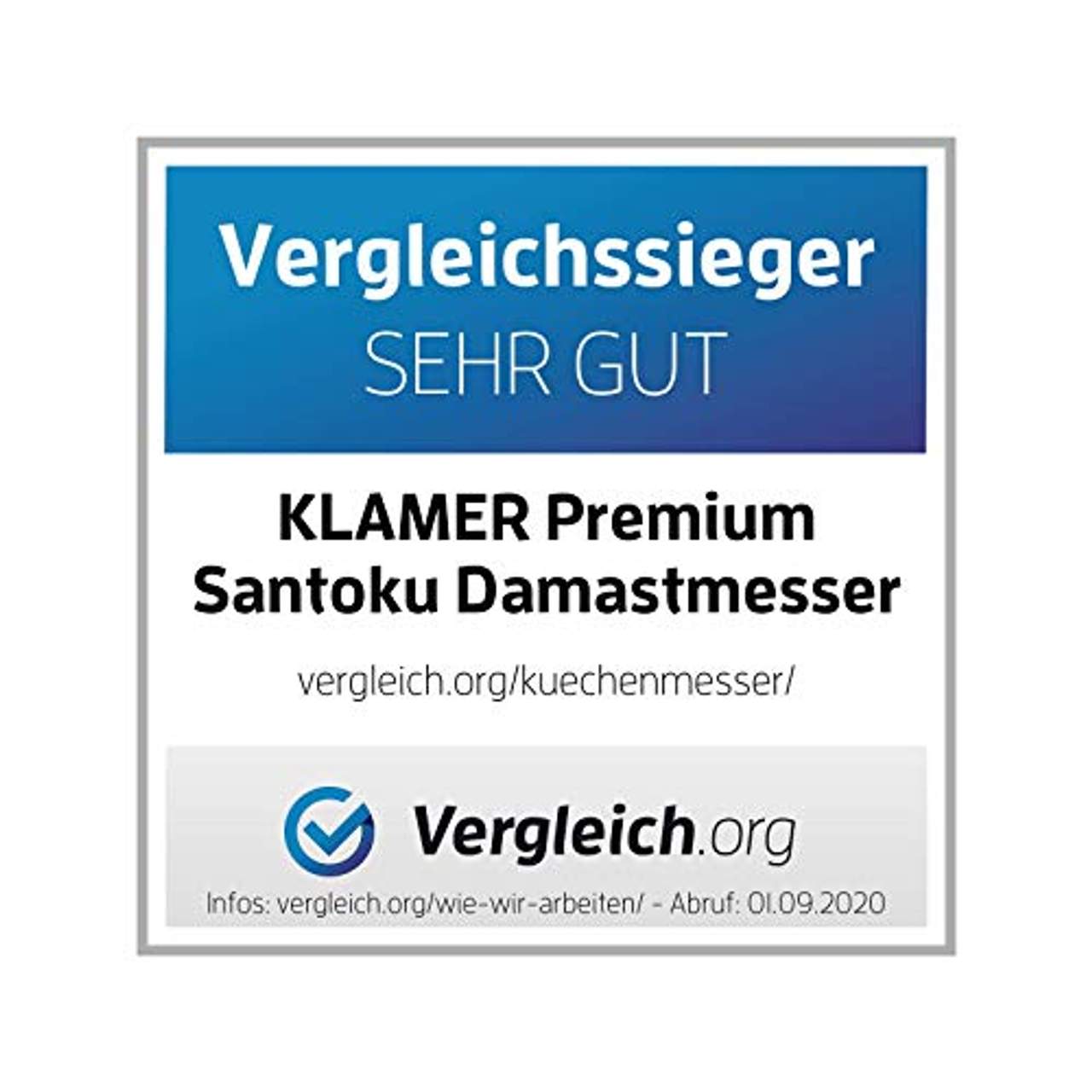 KLAMER Premium Santoku Damastmesser 18 cm