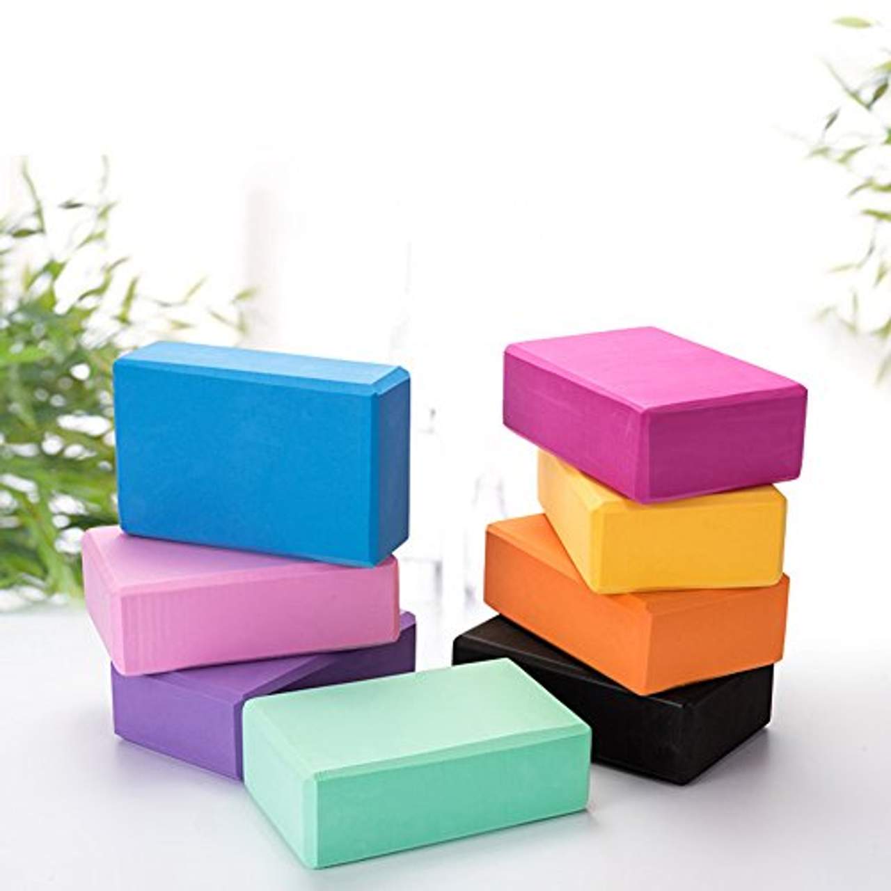 HomDSim Set von 2 Yoga Blocks Eva-Schaum Bricks bietet Stabilität Balance