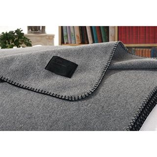 Wohnen & Accessoires Kaschmirdecke Wolldecke aus 100% Kaschmir Amalfi grau 150x200cm Kettstich