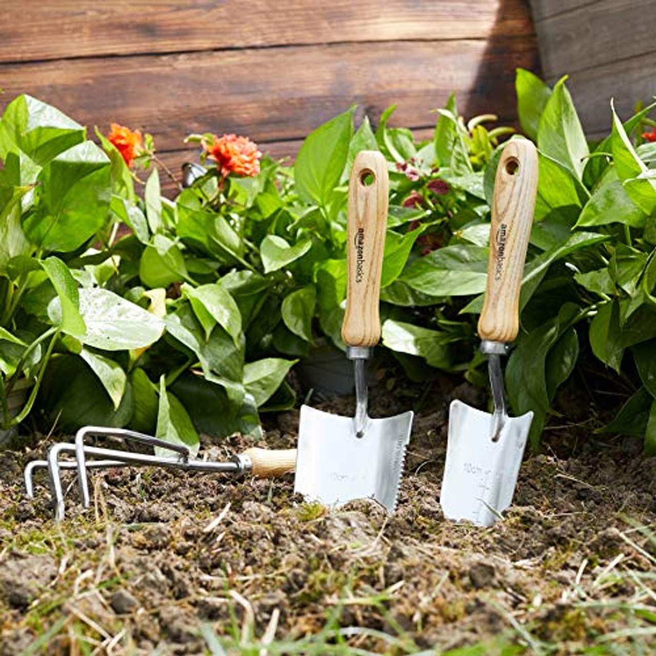 Amazon Basics Gartenwerkzeug-Set 3-teilig