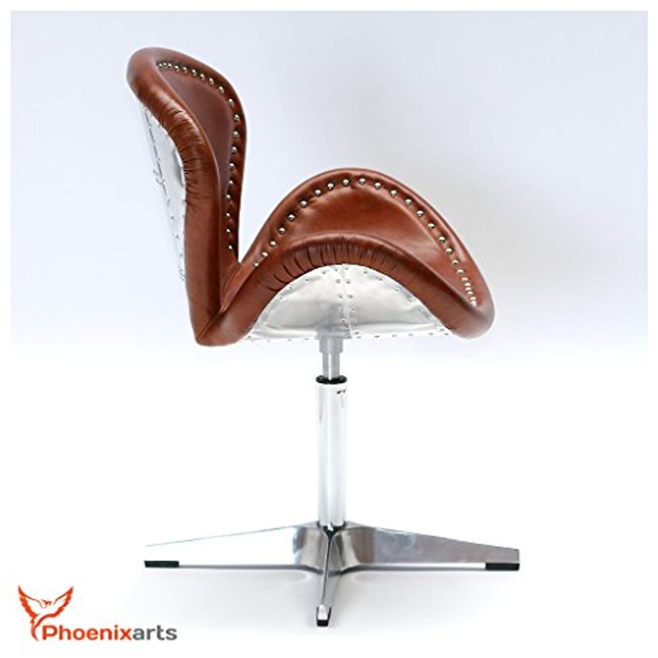 Phoenixarts Echtleder Vintage Ledersessel Braun Design Sessel Loft
