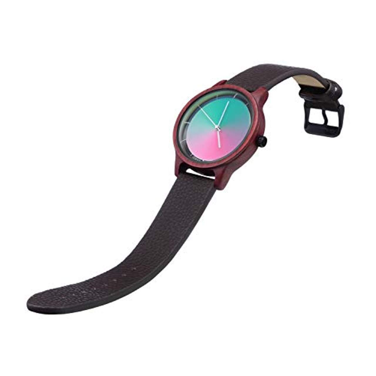 Rainbow Watch Cool Wood Purple Heart Gamma Unisex Armbanduhr Quarz
