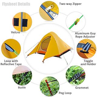 GeerTop Ultraleichtes 2 Personen Zelt Survival Wandern Camping Festival 