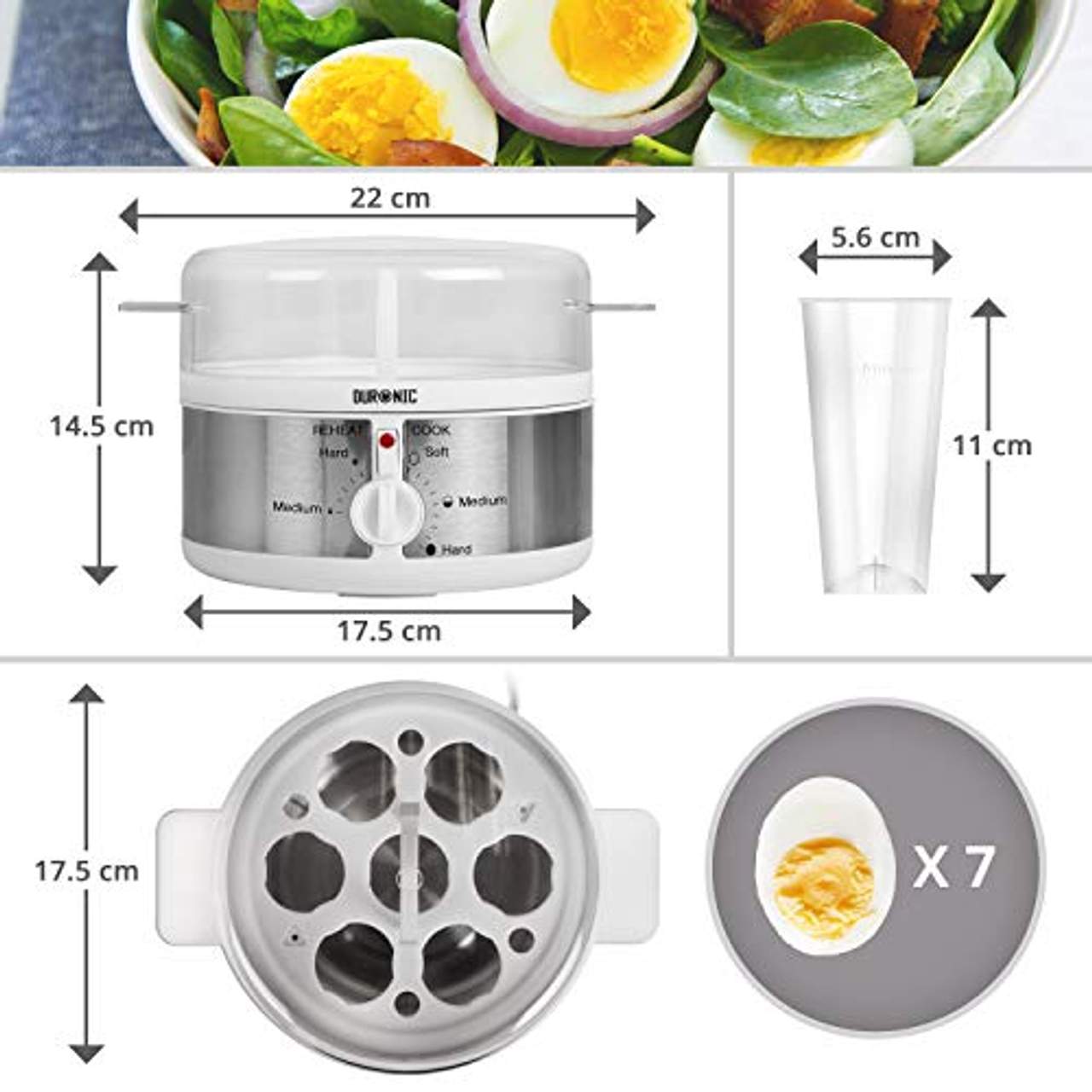 Duronic EB35 Eierkocher für 1 bis 7 Eier