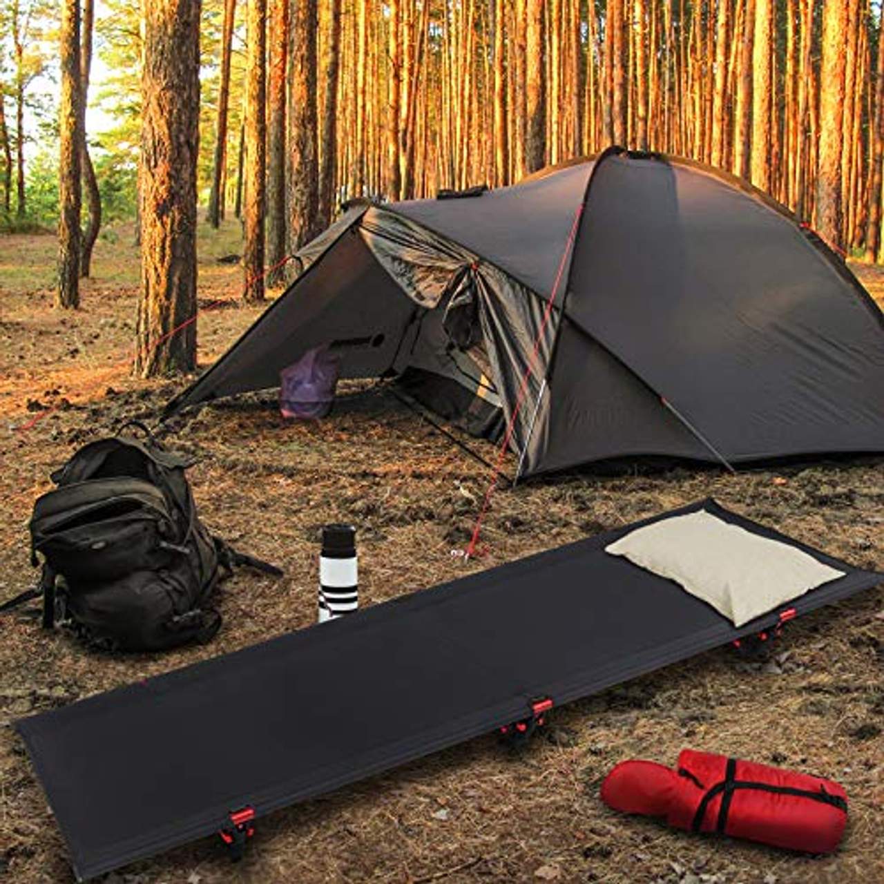 ALPIDEX Ultraleichtes Feldbett Campingbett belastbar bis 120 kg