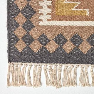HOMESCAPES Kelim-Teppich Jaipur handgewebt aus Wolle