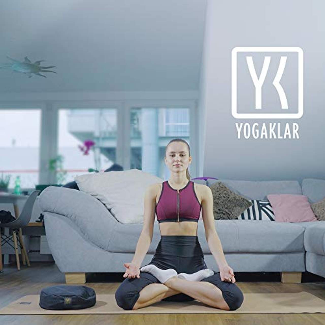 Yoga- und Meditationskissen 8 cm aus Baumwolle gefüllt