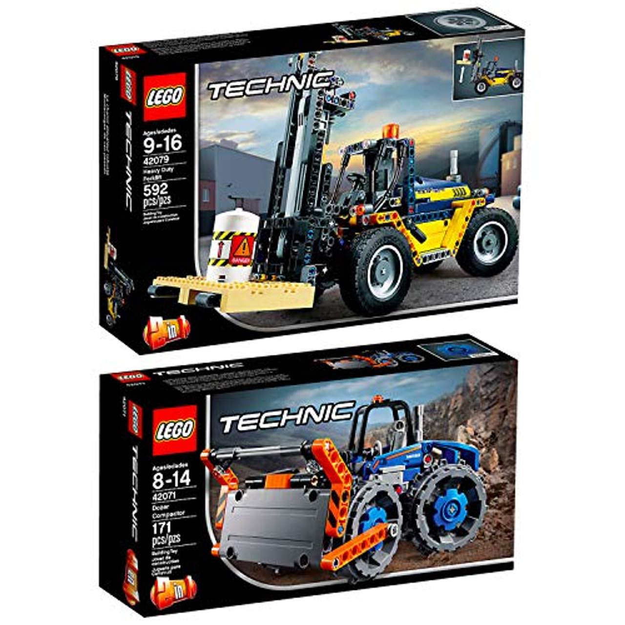 Lego Technik 2er Set 42079 42071 Schwerlast-Gabelstapler