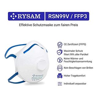 Rysam Zertifizierte FFP3 Atemschutzmaske Staubmaske Atemmaske