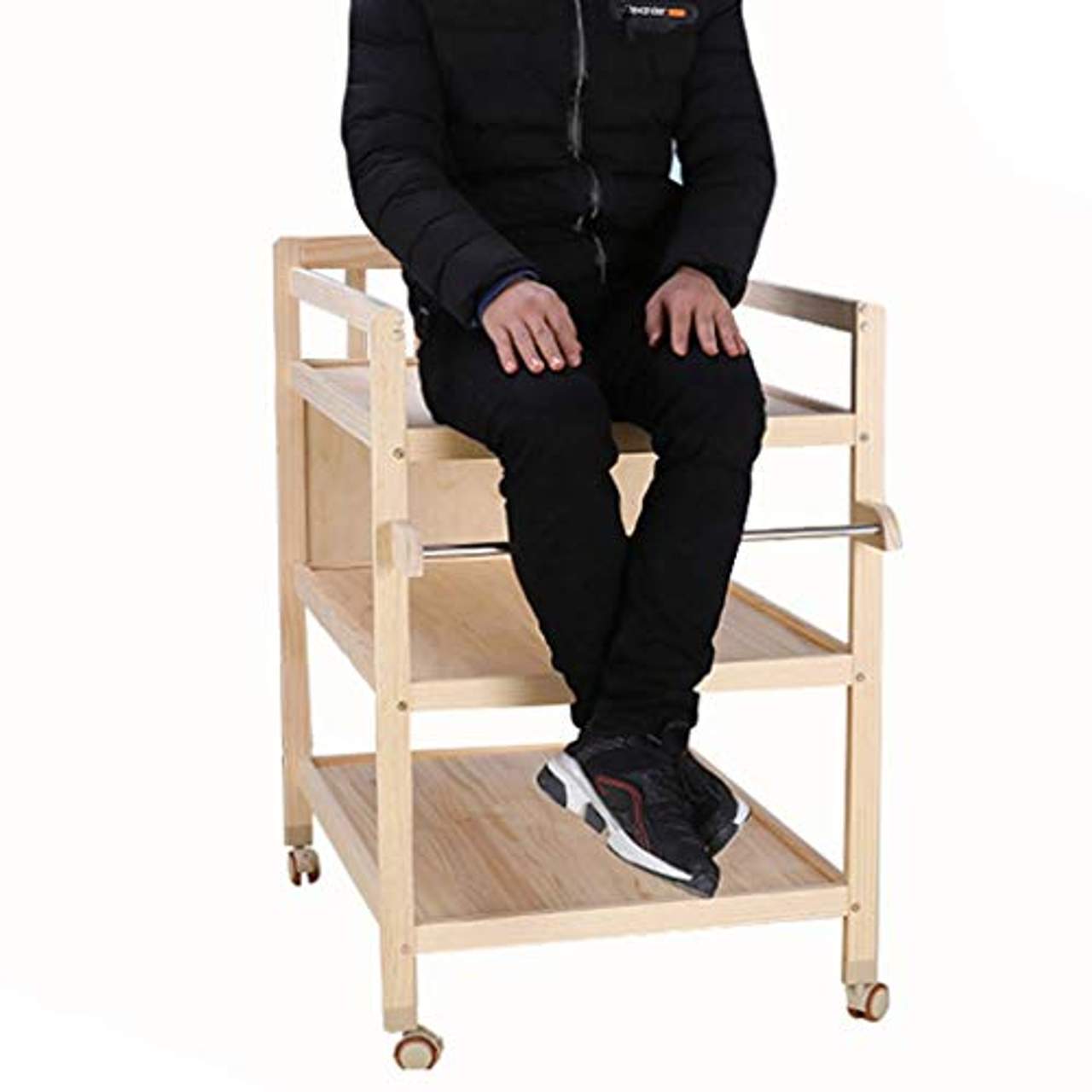 ZQ Wickelaufsatz Wood Changing Table Dresser Auf Rädern