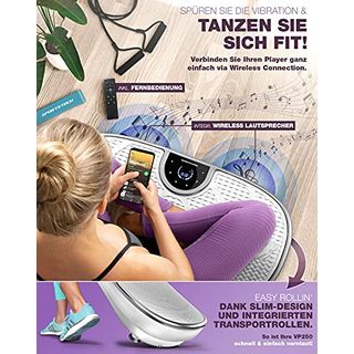 Sportstech Messe-Neuheit VP250 Vibrationsplatte im Edlen Curved Slim Design